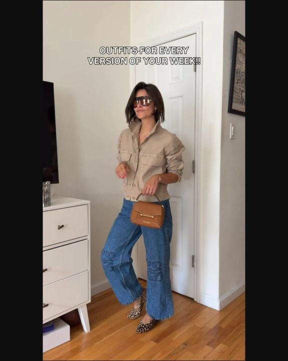 Outfits for every version of your calendar: an easy utility jacket, denim, a structured little bag and printed flats. My original photo is the outfit inspiration; the tags also include the collection’s other tops, bags and shoes.

Similar options: Zara leopard flats replace Sézane Matilda, with a different cut and print. The Nordstrom Rack 30-inch resin/metal ring pendant replaces Riley’s 26-inch studded disk necklace. Quince woven flats are Cognac instead of Shell Pink; Chiara is Soft Ivory instead of Deep Plum; Penelope is Black instead of Espresso; the cashmere cardigan is True Navy instead of grey. The Gap vegan-suede bag is Chocolate Cake Brown. Splendid’s Shell Paisley cardigan has a different print, boxy shape and lace-knit sleeves from Weekend Max Mara.

A New Day’s multicolor acrylic/metal swag charm replaces the Forest stone strands. St. Agni’s black woven mule has a curved heel and ankle tie instead of INEZ Palma’s kitten heel. Sam Edelman Mickie is Sand mesh with a square toe instead of Jamie Haller’s Bare tulle slipper. J.Crew Verona is Rosey Vellum instead of Black. Cavetto is linen/viscose PowerLinen in Dark Ecru, not Crepette. Open Edit’s Black single-button twill blazer replaces the double-breasted Christie; choose Black if the link opens Burgundy. DONNI is Jet black; the original source link says Creme Polka Dot. The Black Liffner Lady bag is tagged once for the Black and Dark Brown options.

The pictured Abbode embroidered jeans are unlinked because availability could not be verified. Liffner’s Snow Leopard clutch is a preorder estimated for early November. Verona has immediate sizes 10/11; other sizes may be preorder. Mickie Sand was limited to 5.5/6.5 when checked. Splendid and The Horse Lottie are final sale. Check each retailer for your size and current terms.

Affiliate links: I may earn a commission from purchases. More outfit ideas: https://www.itscasualblog.com/ #FallOutfits #OutfitIdeas 

 #LTKootd #LTKSeasonal