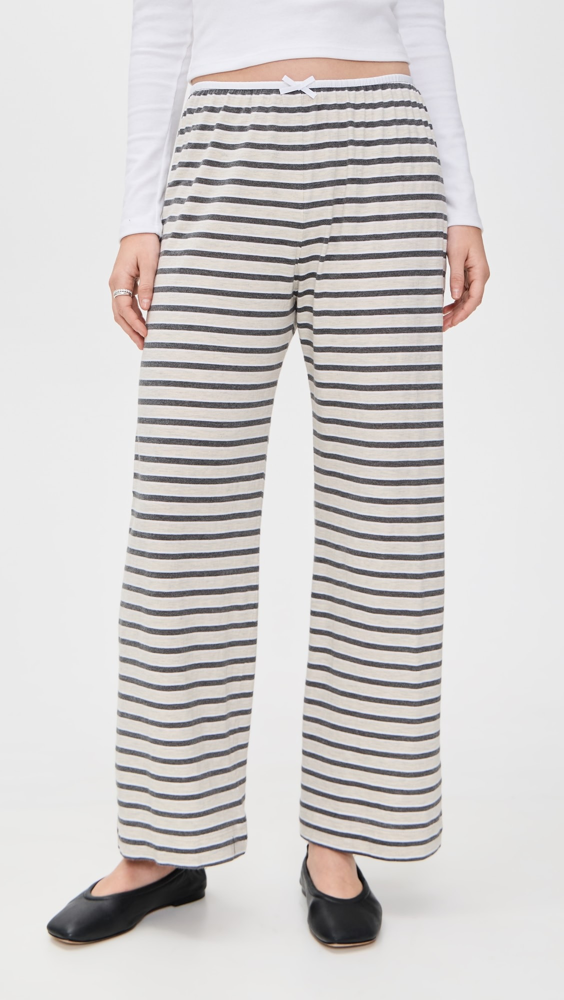 The Stripe Jersey Bow Simple Pants | Shopbop