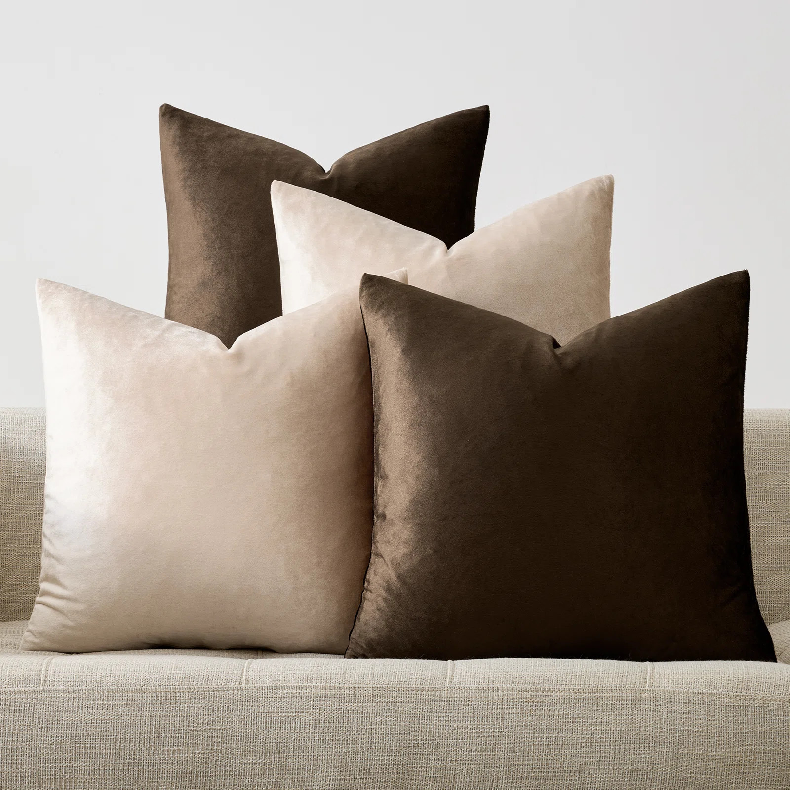 Velvet Throw Pillow Covers,Modern Luxury cushion cover for Living Room Sofa Bedroom (Set of 4) | Wayfair North America