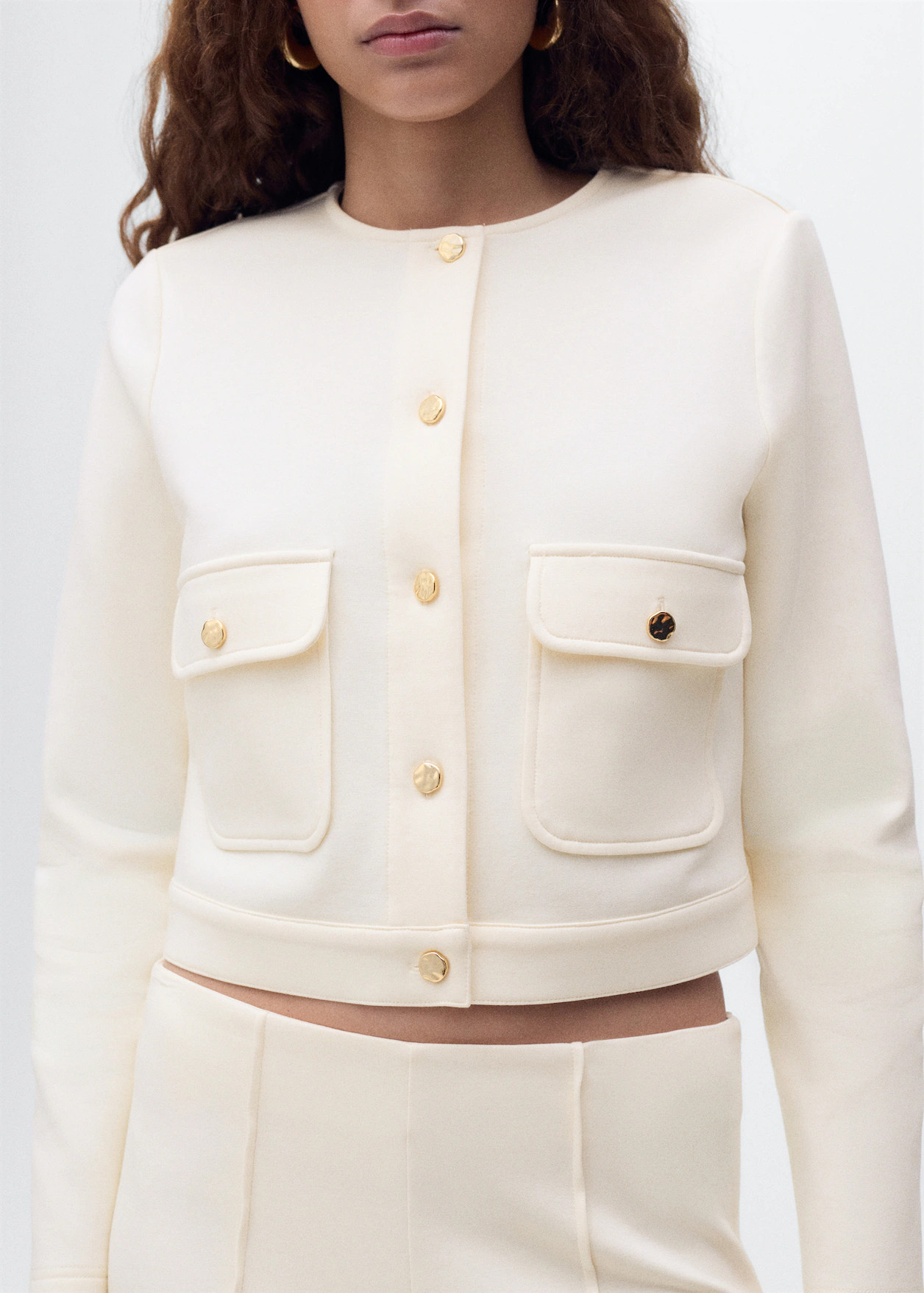 Cotton cropped jacket with pockets - Women | MANGO USA | Mango (US/MX/AU)