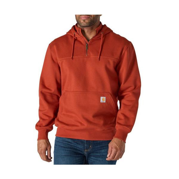 Men's Carhartt Paxton Work 1/4 Zip Hoodie 2XLarge Tall Spice Red | Scheels Sports