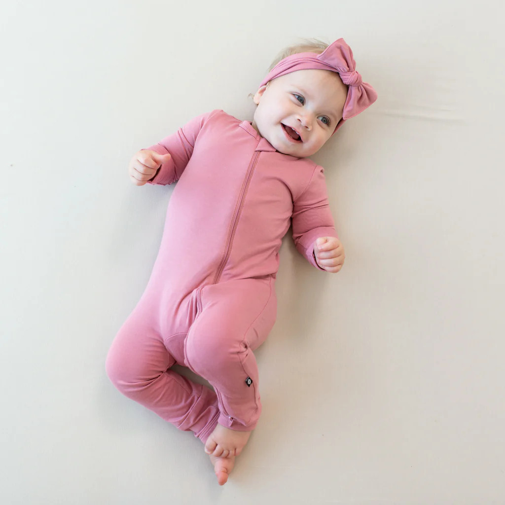 Zippered Romper in Apple Blossom | Kyte BABY