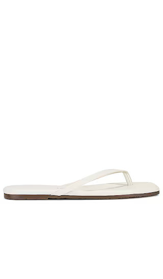 Lily Square Toe Flip Flop in Cream | Revolve Clothing (Global)