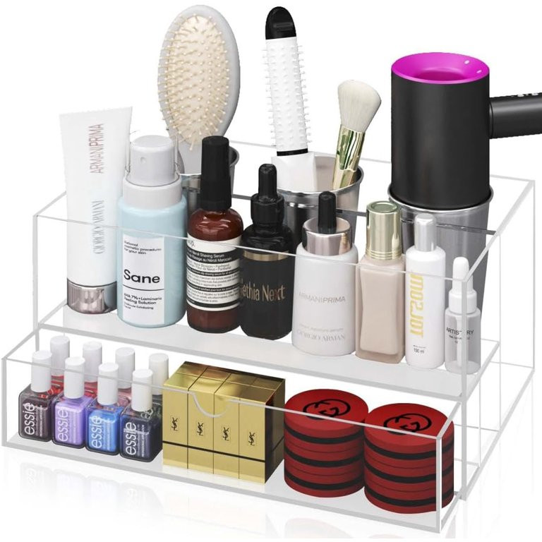 Acrylic Hair Tool Organizer - Blow Dryer Holder, Hair Styling Tools & Accessories Organizer, Bath... | Walmart (US)