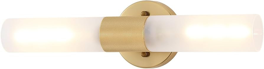 BYOLIIMA Gold Knurled Texture Wall Sconce Frosted Glass Shade Modern Bathroom Vanity Light Fixtur... | Amazon (US)