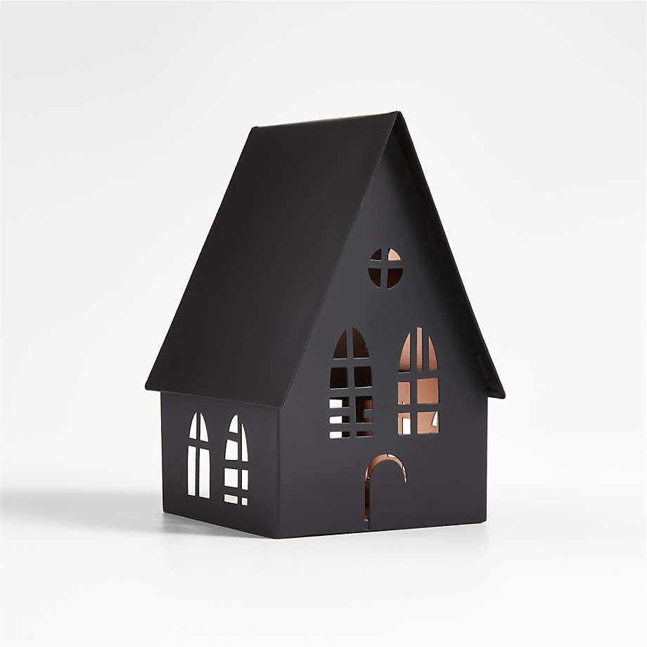 Small Black Halloween Haunted House Sculpture + Reviews | Crate & Barrel | Crate & Barrel