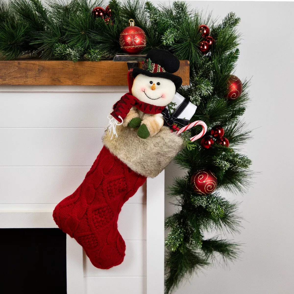 Northlight Cable Knit Christmas Stocking - 20.5" - Red and Beige | Target