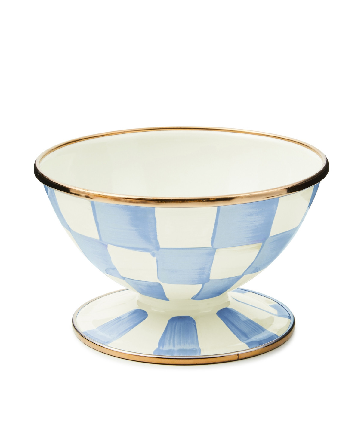 MacKenzie-Childs Sky Blue Check Ice Cream Dish - Sky Blue | Macy's