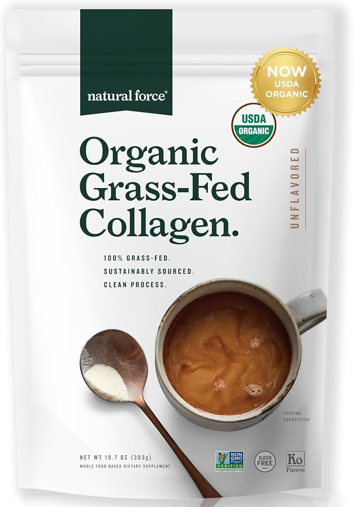 Natural Force Organic Clean Collagen Peptides Powder - USDA Certified Organic & Non-GMO, Keto & P... | Amazon (US)