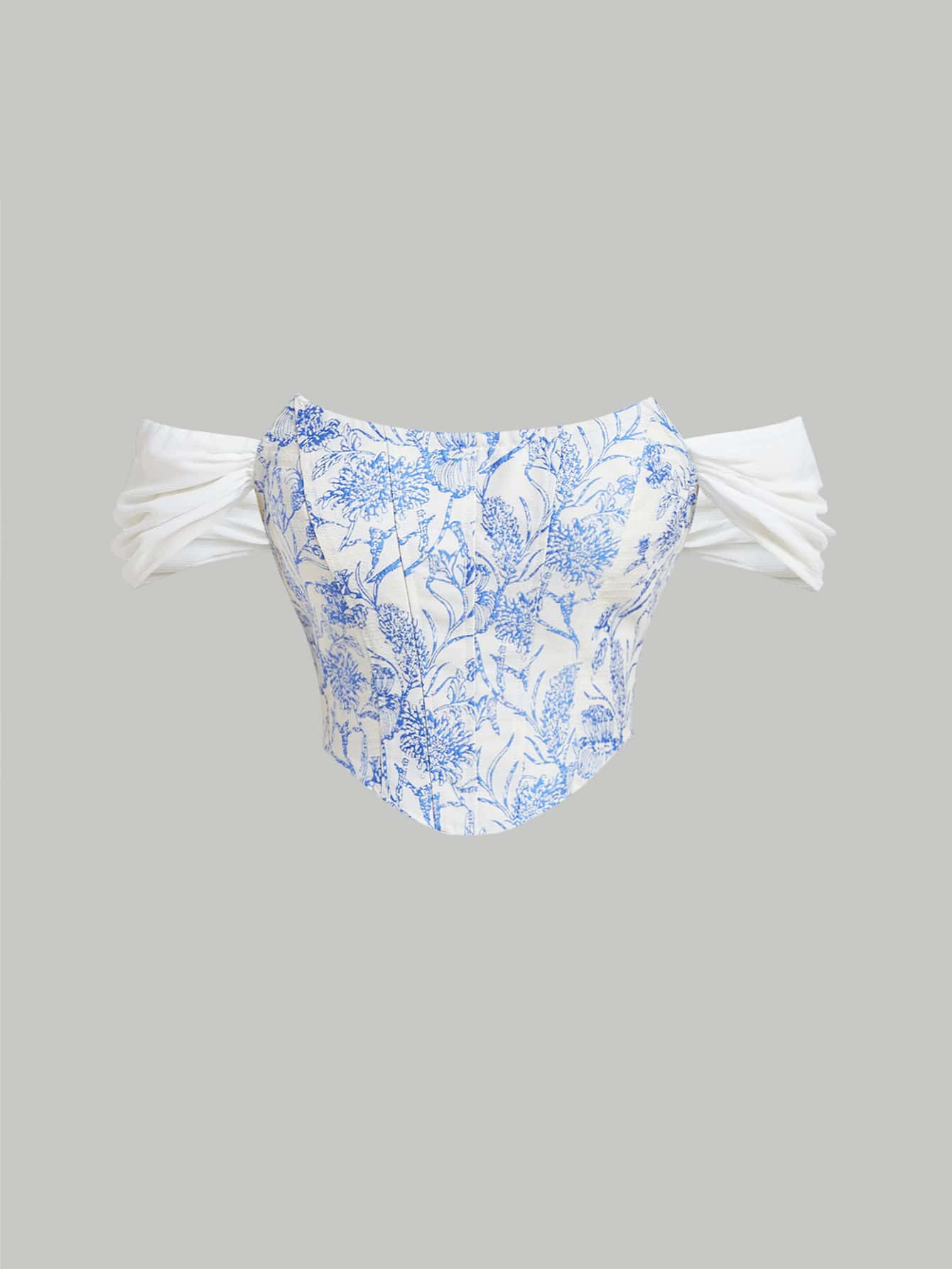 SHEIN MOD Floral Print Off Shoulder Bandana Hem Crop Top | SHEIN