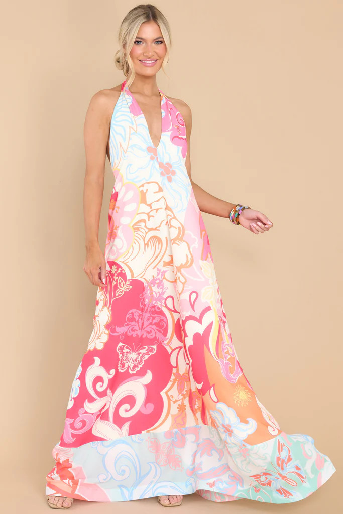 Claire Boris Pink Multi Dress | Red Dress 