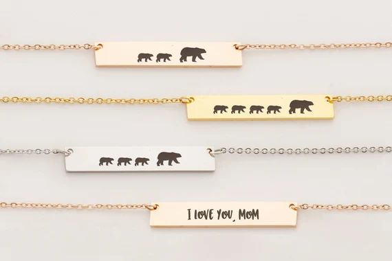 Mothers Day Gift Form Kids  Custom Mama Bear Necklace  | Etsy | Etsy (US)