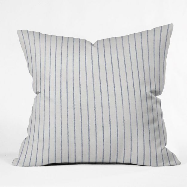 Holli Zollinger Aegean Wide Stripe Square Throw Pillow White/Blue - Deny Designs | Target