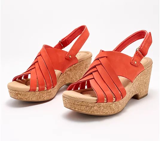 Clarks Collection Woven Leather Wedges - Giselle Glow | QVC