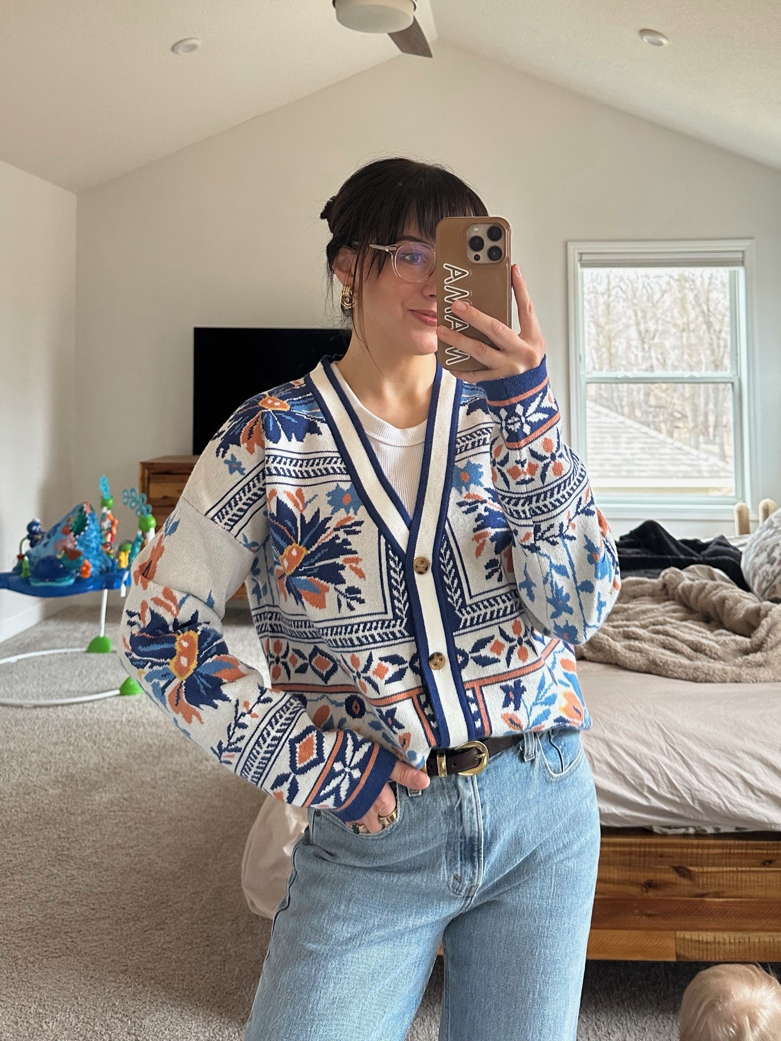 Love this cardigan! Gives Farm Rio for less. My white tank I have in grey too & is 50% off. my earrings are 25% off in cart thru tn! 

S cardigan, m tank, 26 short jeans, loafers tts 

#LTKSeasonal #LTKSaleAlert #LTKPetite