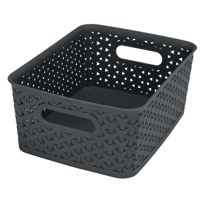 Black Y-Weave Storage Basket, Small | At Home