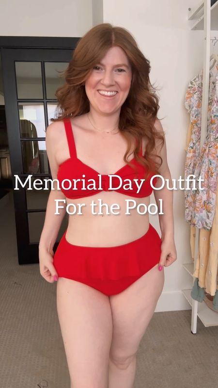 Memorial Day outfit for the pool or 4th of July outfit. 

Linen pants size medium petite. Swimsuit from Amazon size large. 

#LTKStyleTip #LTKSwim #LTKMidsize