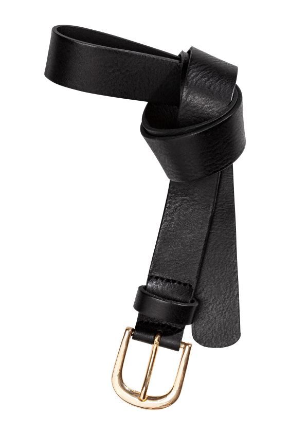 Leather belt with metal buckle. Width 1 in. | H&M (US + CA)
