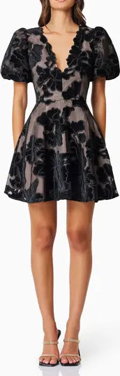 Elliatt Zara Flower Appliqué Fit & Flare Minidress | Nordstrom | Nordstrom