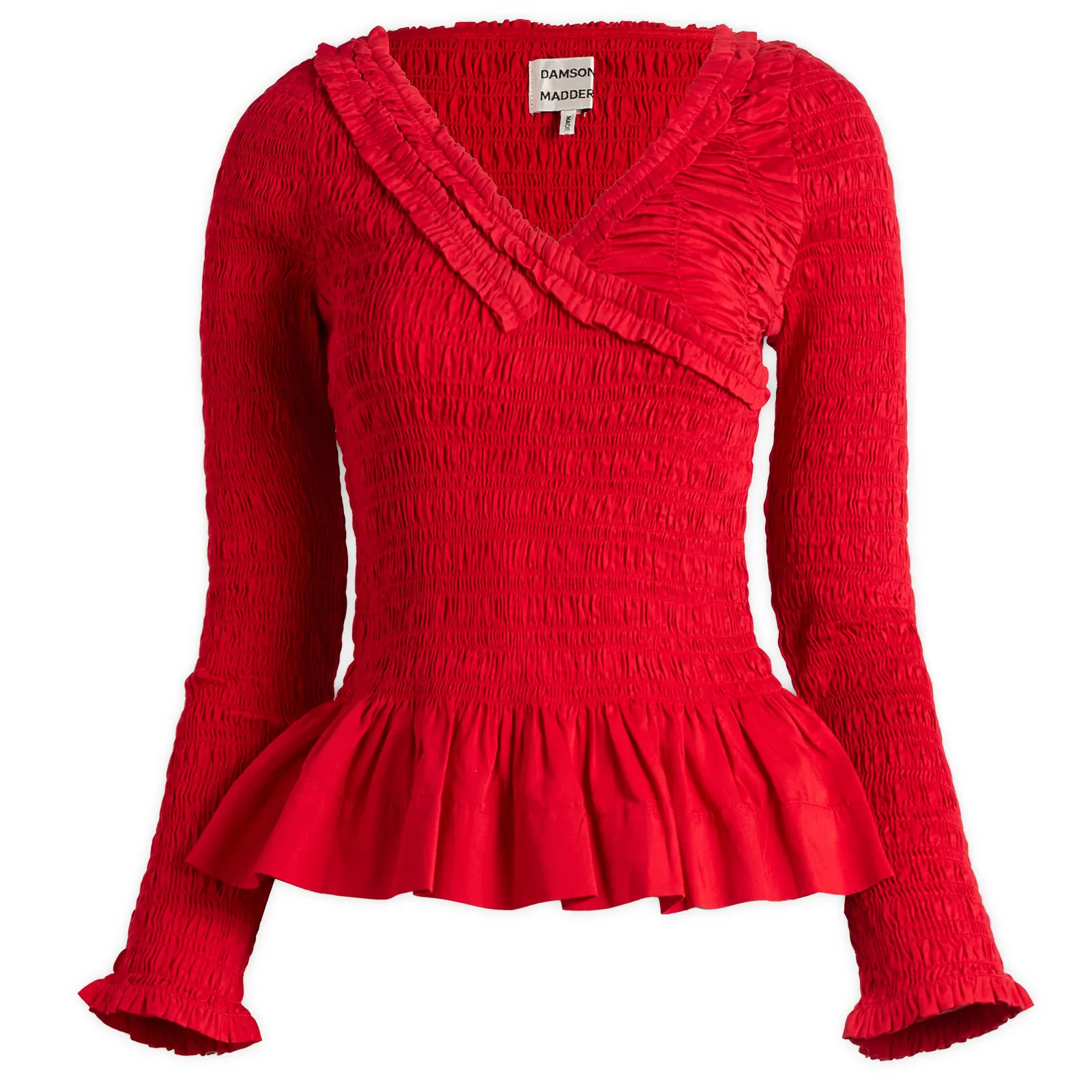 Damson Madder Suri Shirred Cotton Blouse | END. Clothing