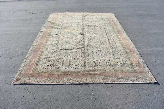 vintage turkish rug handmade rug Free Shipping 6.3 x 9.3 ft floor area rug tribal rug boho decor ... | Etsy (US)