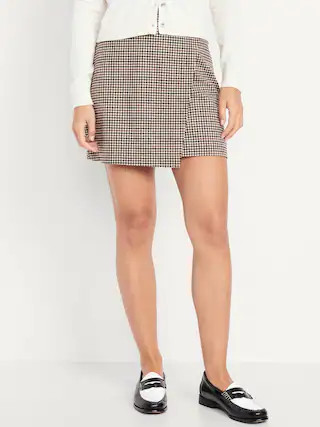 High-Waisted Wrap-Front Mini Skirt | Old Navy (US)