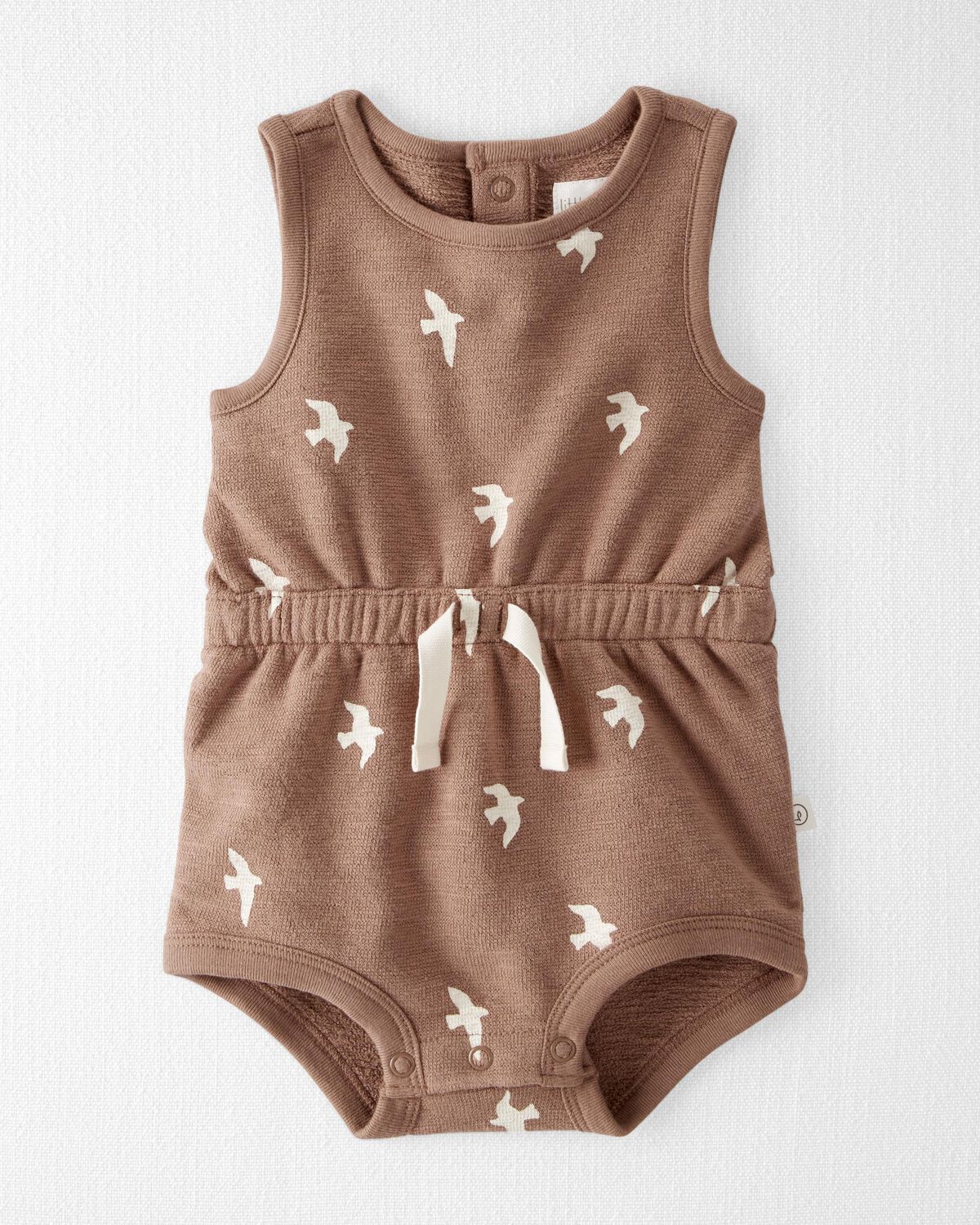 Brown Baby Sparrow Print Organic Cotton Bubble Bodysuit | carters.com | Carter's