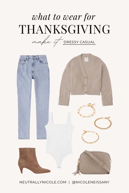Dressy casual outfit for Thanksgiving — also perfect for everyday, fall activities, brunch, date night & more!

// fall fashion, fall outfit, fall outfits, fall trends, winter fashion, winter outfit, winter outfits, winter trends, what to wear for thanksgiving, thanksgiving outfit, casual outfit, errands outfit, everyday outfit, coffee outfit, brunch outfit, date night outfit, pumpkin patch outfit, pumpkin picking outfit, apple picking outfit, holiday outfit, party outfit, gifts for her, holiday gift guide for her, gift guide, slim straight leg denim, Abercrombie jeans, Amazon, Amazon fashion, Amazon finds, cropped cardigan sweater, bodysuit, bracelet stack, purse, ankle boots, ankle booties, fall shoes, fall boots, Dolce Vita dee booties, kitten heel booties, neutral outfit (10.28)

#liketkit #LTKshoecrush #LTKparties #LTKsalealert #LTKU #LTKSeasonal #LTKHoliday #LTKfindsunder50 #LTKtravel #LTKitbag #LTKstyletip #LTKfindsunder100 #LTKGiftGuide