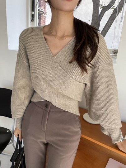 DAZY Crossover Drop Shoulder Jumper | SHEIN