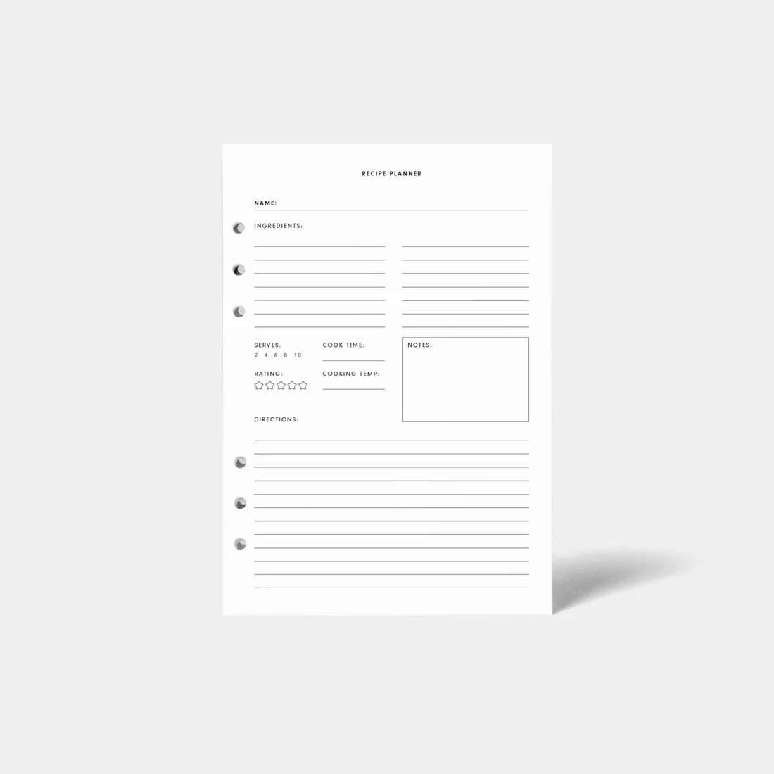 Recipe Insert (6-Ring) | STIL