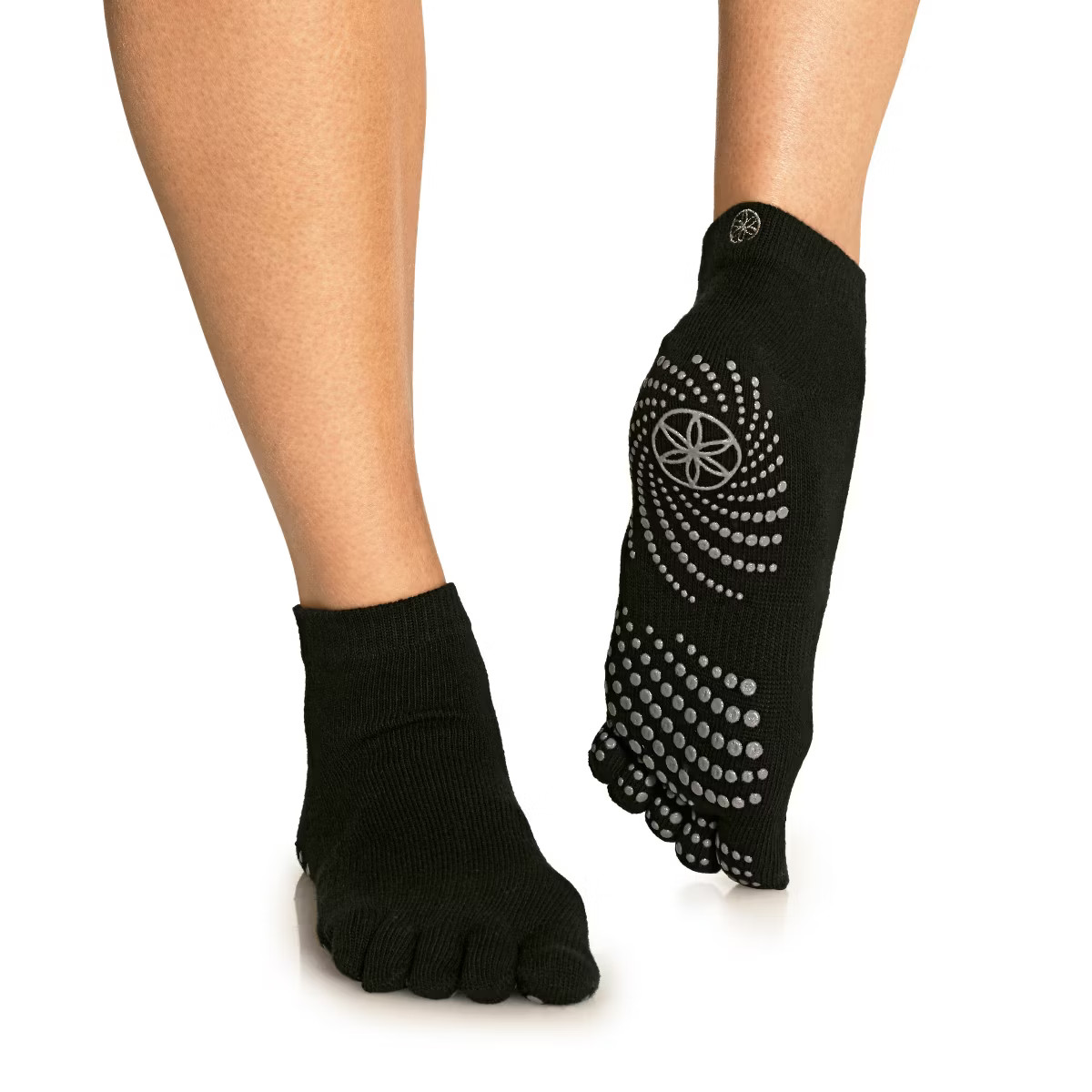Gaiam No Slip Yoga Socks - Black/Gray M/L | Target