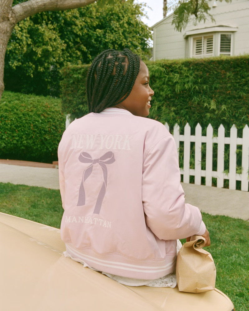 letterman bomber jacket | Abercrombie & Fitch (US)