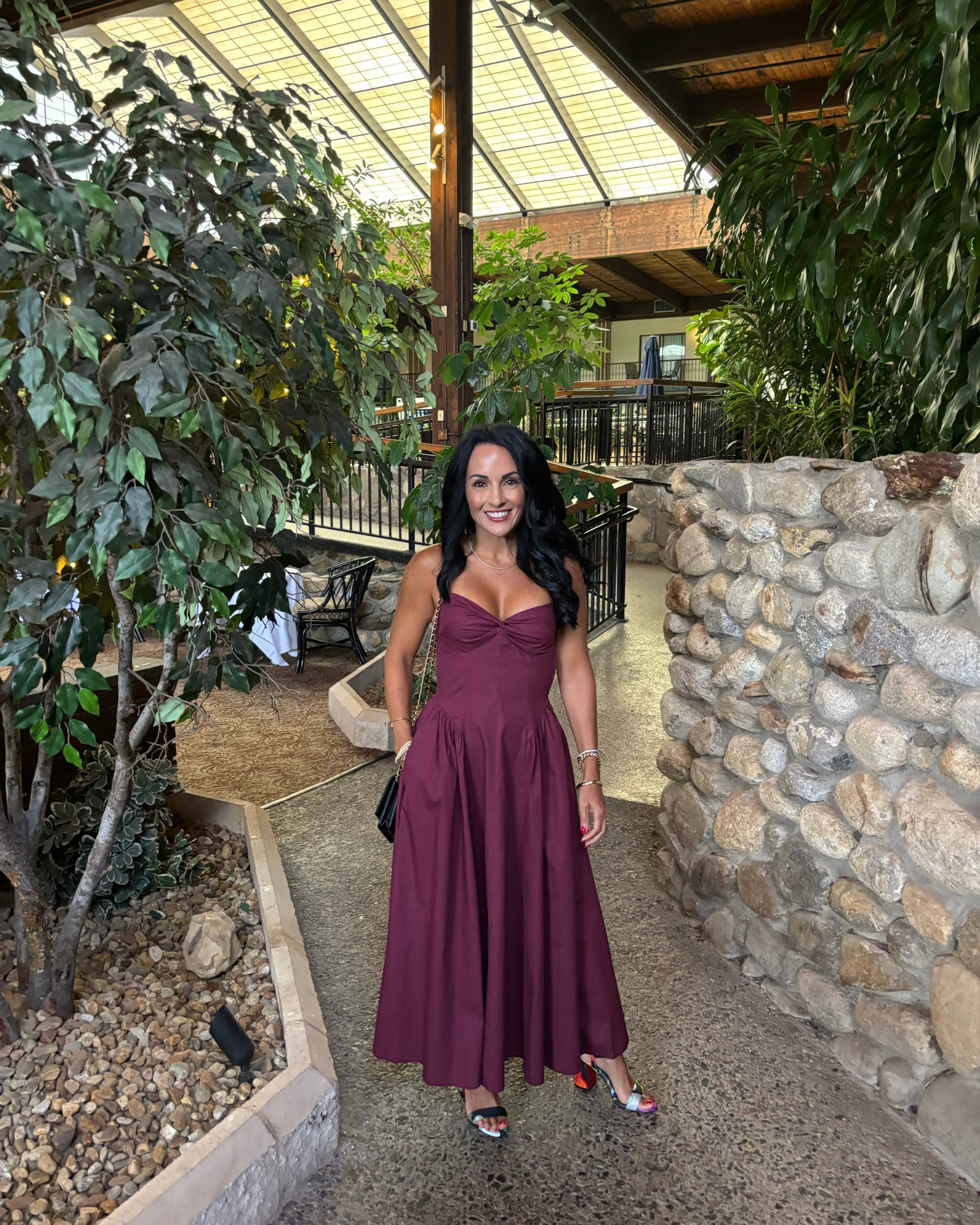 A pretty plum dress with an open back and adjustable straps

#LTKOver40 #LTKootd #LTKWedding
