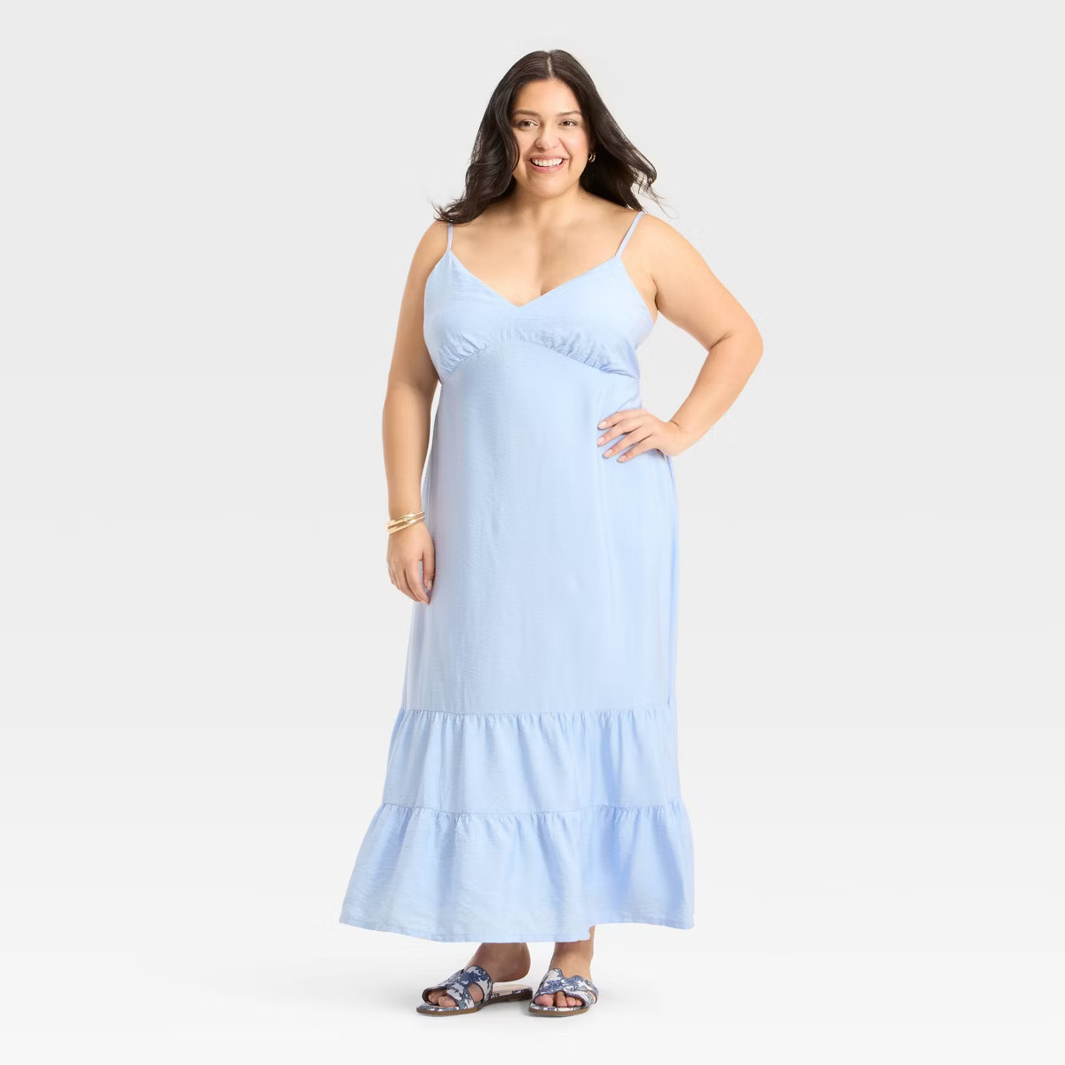 Women's Open Back Maxi Dress - A New Day™ Blue 2X | Target