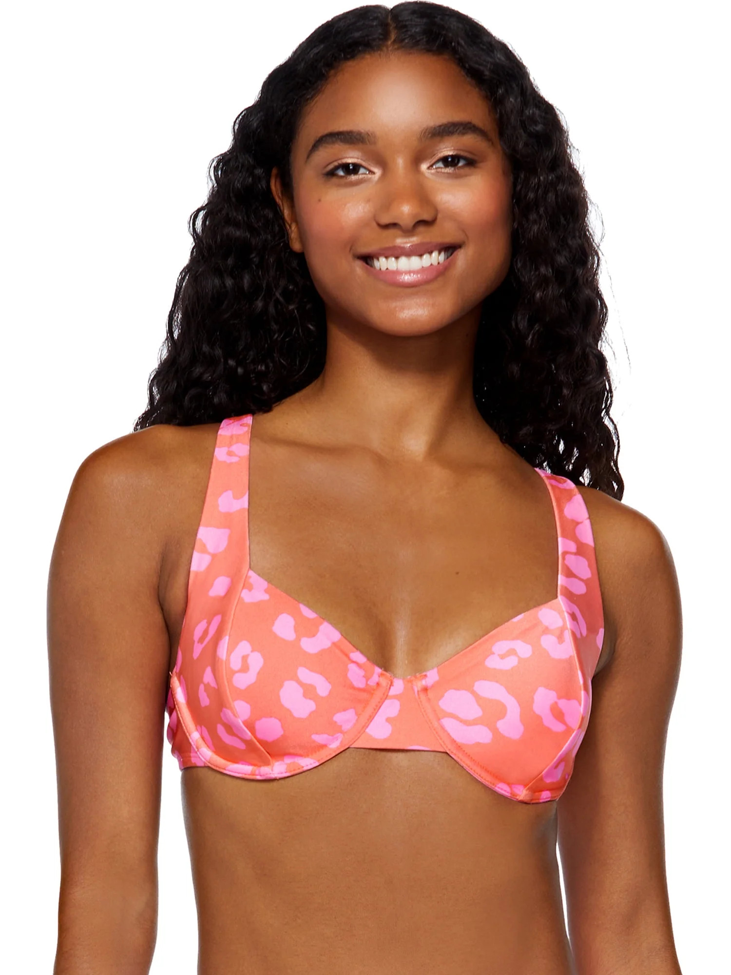 No Boundaries Juniors Bold Leopard Print Underwire Swim Top - Walmart.com | Walmart (US)