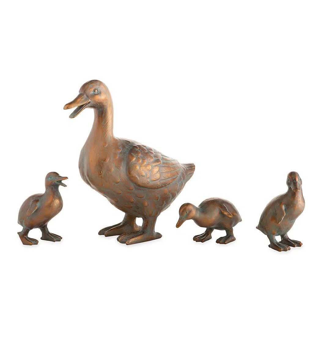 Hulme Duck Family with Mother and Three Babies Garden Statuary | Wayfair North America