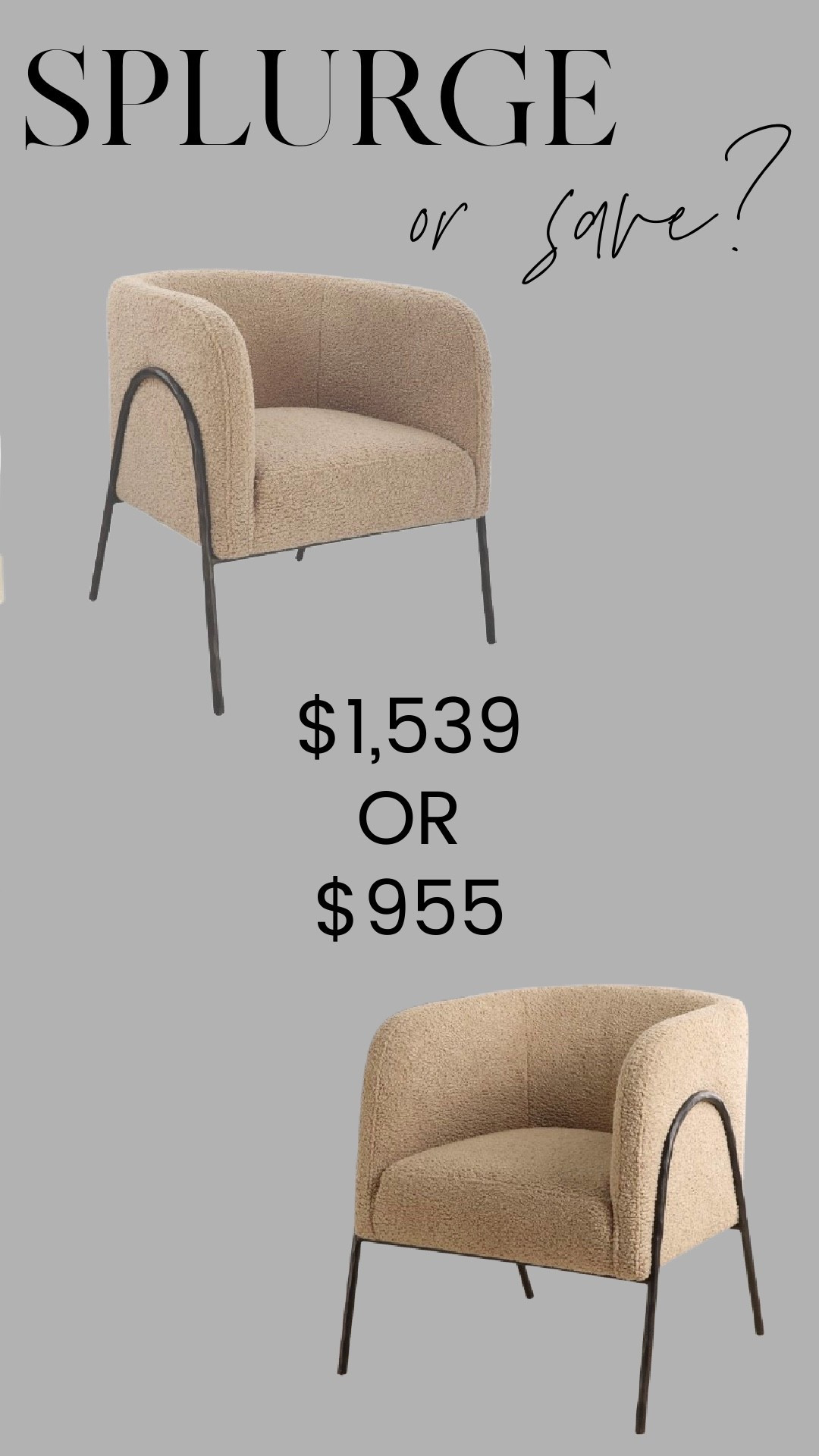 Splurge or save?
Same cozy silhouette and texture, very different price points. Both give that modern, sculptural look — it just depends on how much you want to spend.

#LTKSaleAlert #LTKHome