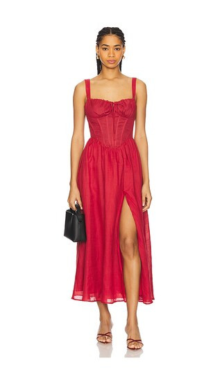 Esra Midi Dress in Fire Red | Revolve Clothing (Global)