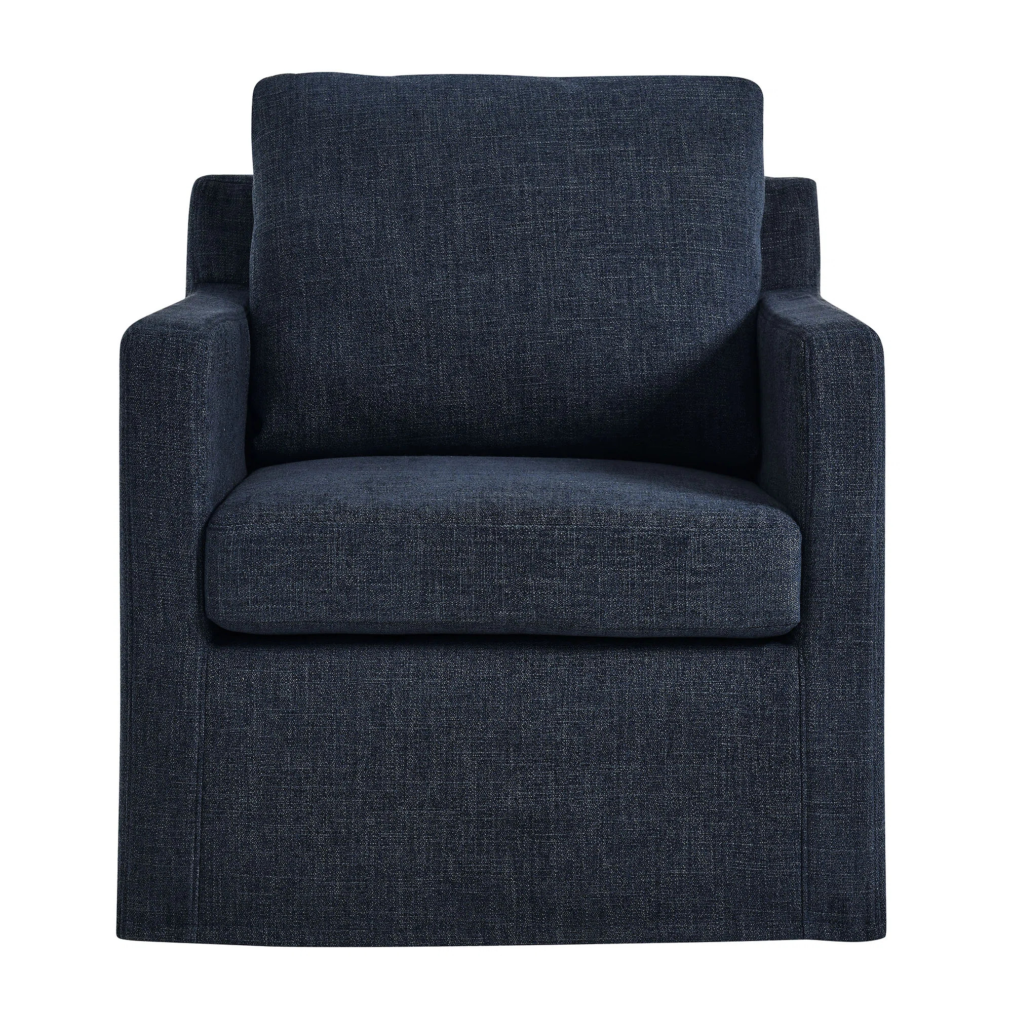 Serene Fabric Slipcovered Swivel Armchair | Wayfair North America