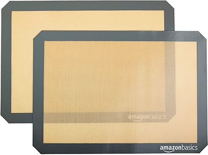 AmazonBasics Silicone, Non-Stick, Food Safe Baking Mat - Pack of 2 | Amazon (US)