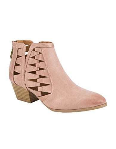 QUPID Novelty Cutout Womens Booties, Blush, 6 | Amazon (US)