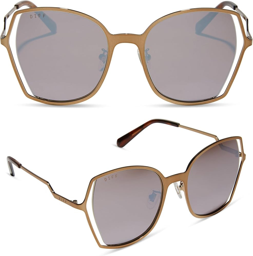 DIFF Donna III Sunglasses for Women UV400 Protection, Lightweight Wire Vintage | Amazon (US)