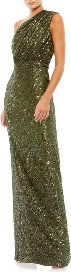 Mac Duggal Sequin One-Shoulder Column Gown | Nordstrom | Nordstrom