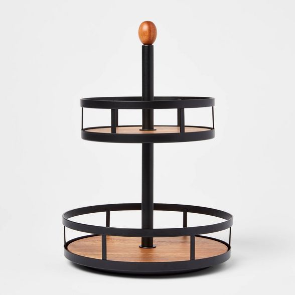 Wood 2-Tier Round Spice Rack - Threshold&#8482; | Target