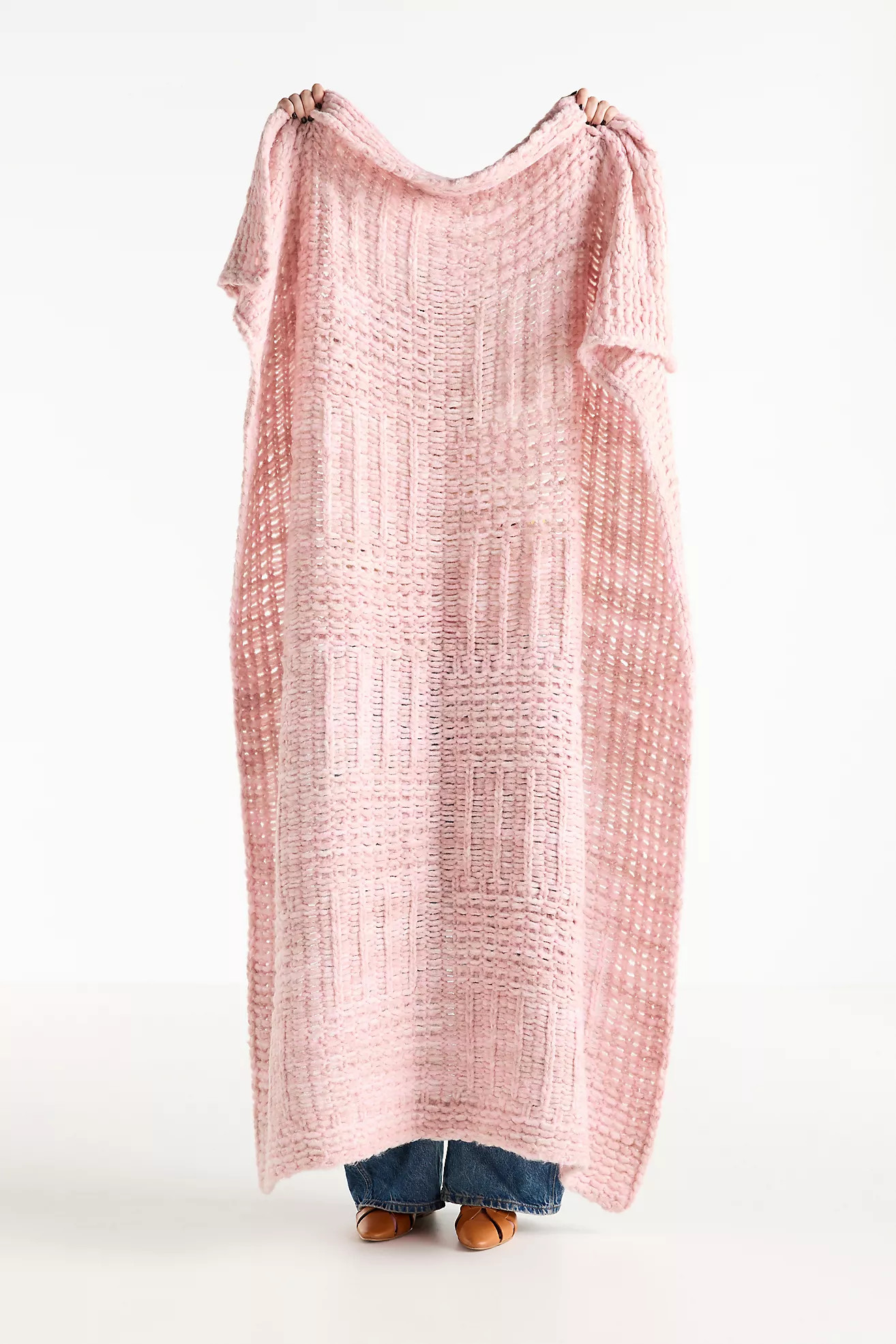 Hazel Wool Blend Knit Patchwork Throw Blanket | Anthropologie (US)