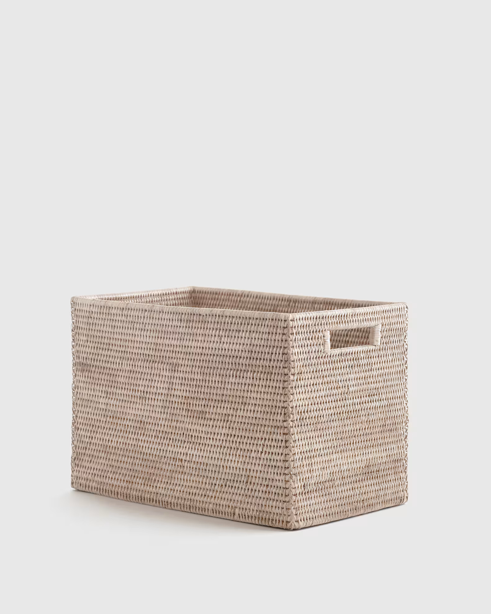 Rattan Legal Size Storage Box in White Wash | Quince
