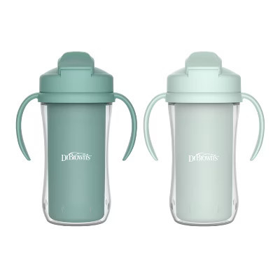 Dr. Brown's 10oz Insulated Straw Cups - Sage - 2pk | Target