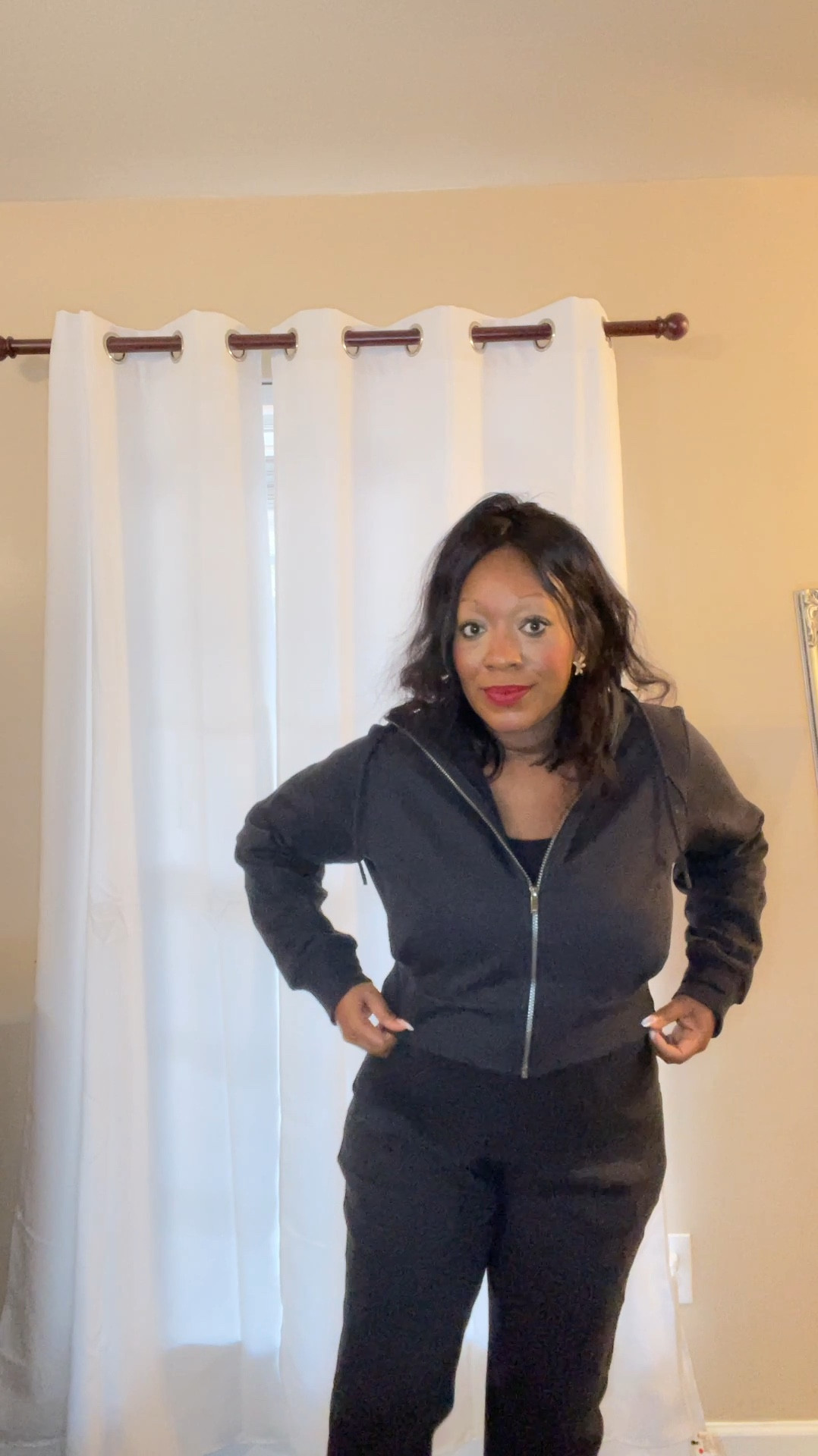 Love this black hoodie set perfect for working out or running errands 🩷 It’s comfy and I love it for mom life. #hoodieset #workoutset #blackhoodie #workoutwear 

#LTKFitness #LTKFindsUnder50 #LTKStyleTip