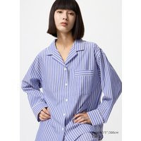 Uniqlo - Cotton Pyjamas (stripe, Long Sleeve) - Blue | Uniqlo NL