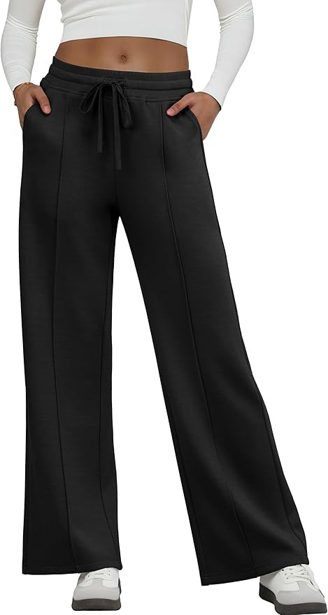 GRECERELLE Sweatpants Women Wide Leg High Waisted Baggy Pants Drawstring Workout Active Joggers L... | Amazon (US)
